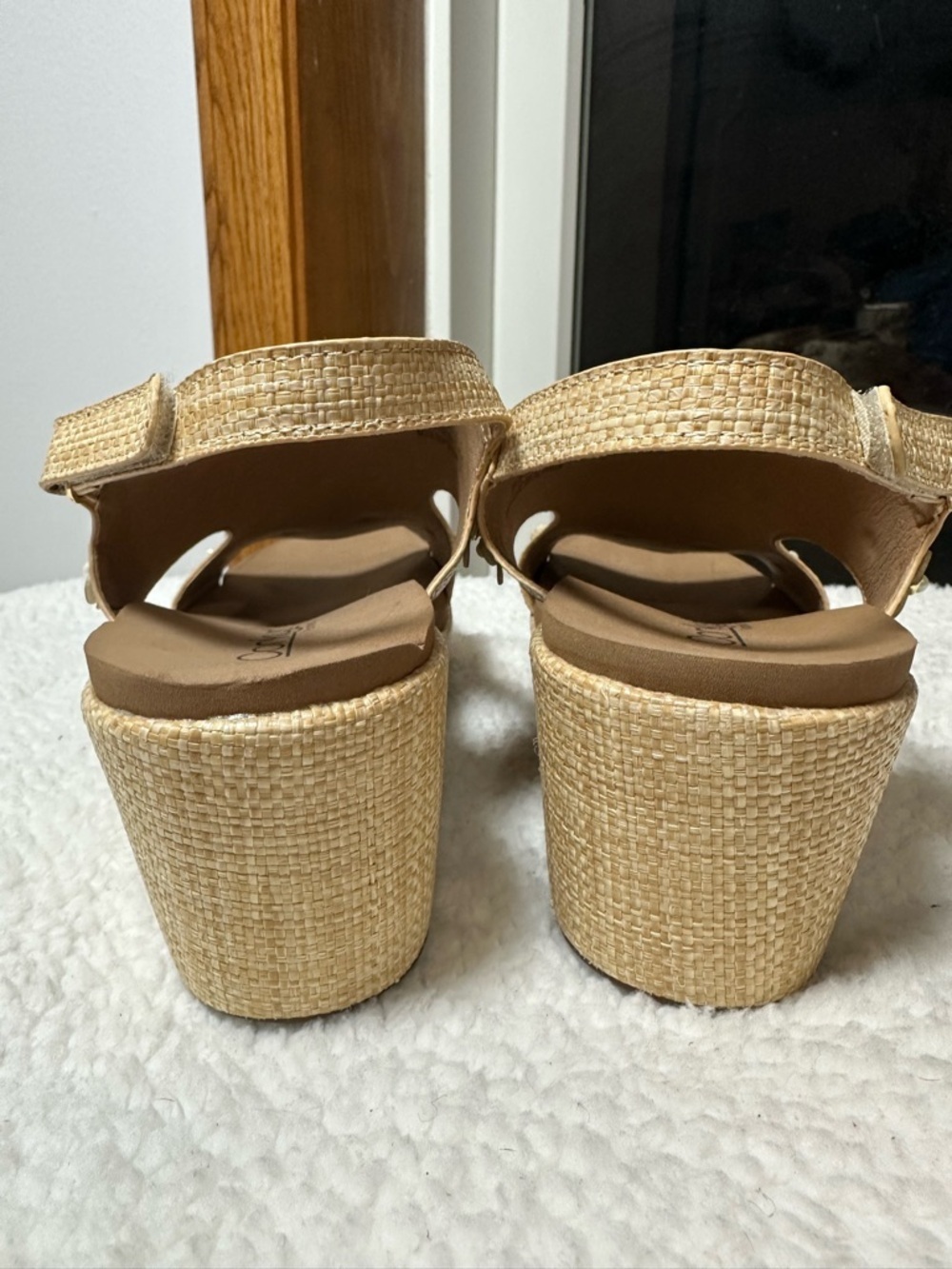 Corkys Women's Carley Raffia Floral Slingback Wedge Sandal size 11 - Picture 8 of 12